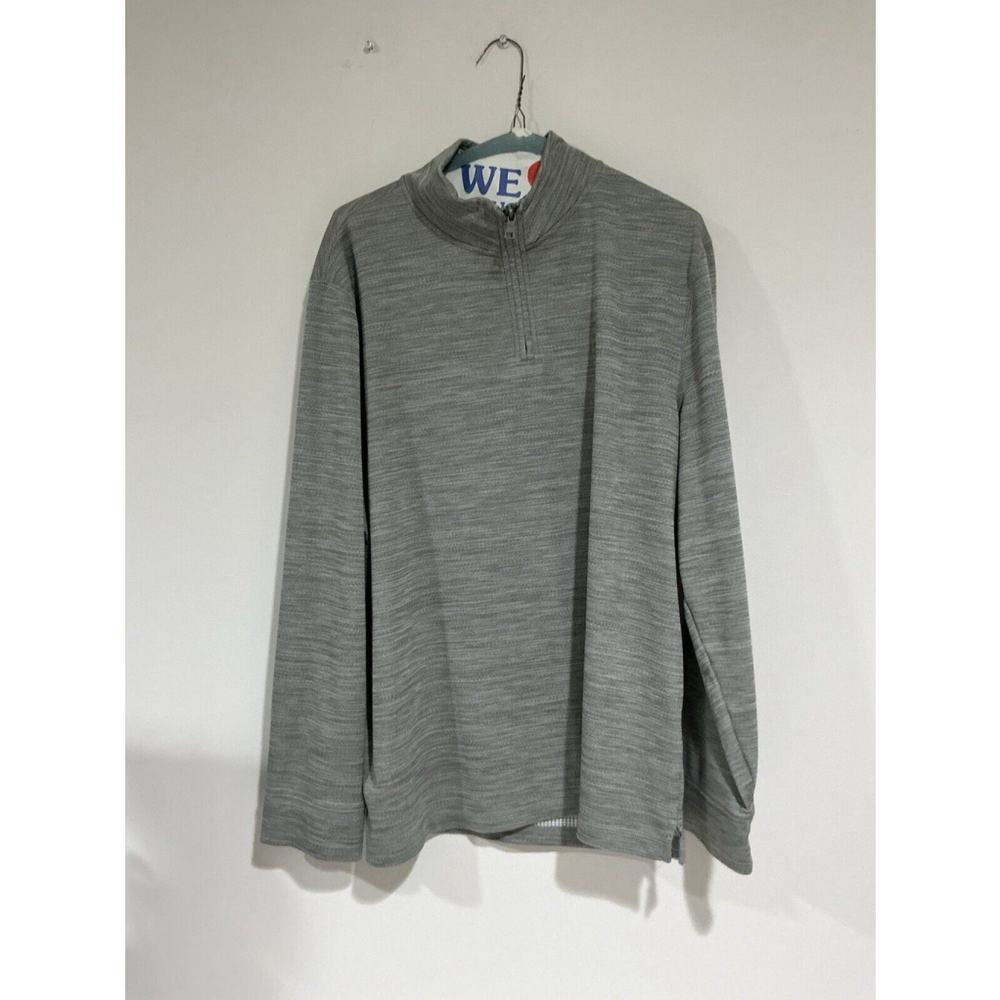 Men’s Club Room Performance Stretch Xl Gray Quarter Zip Fleece